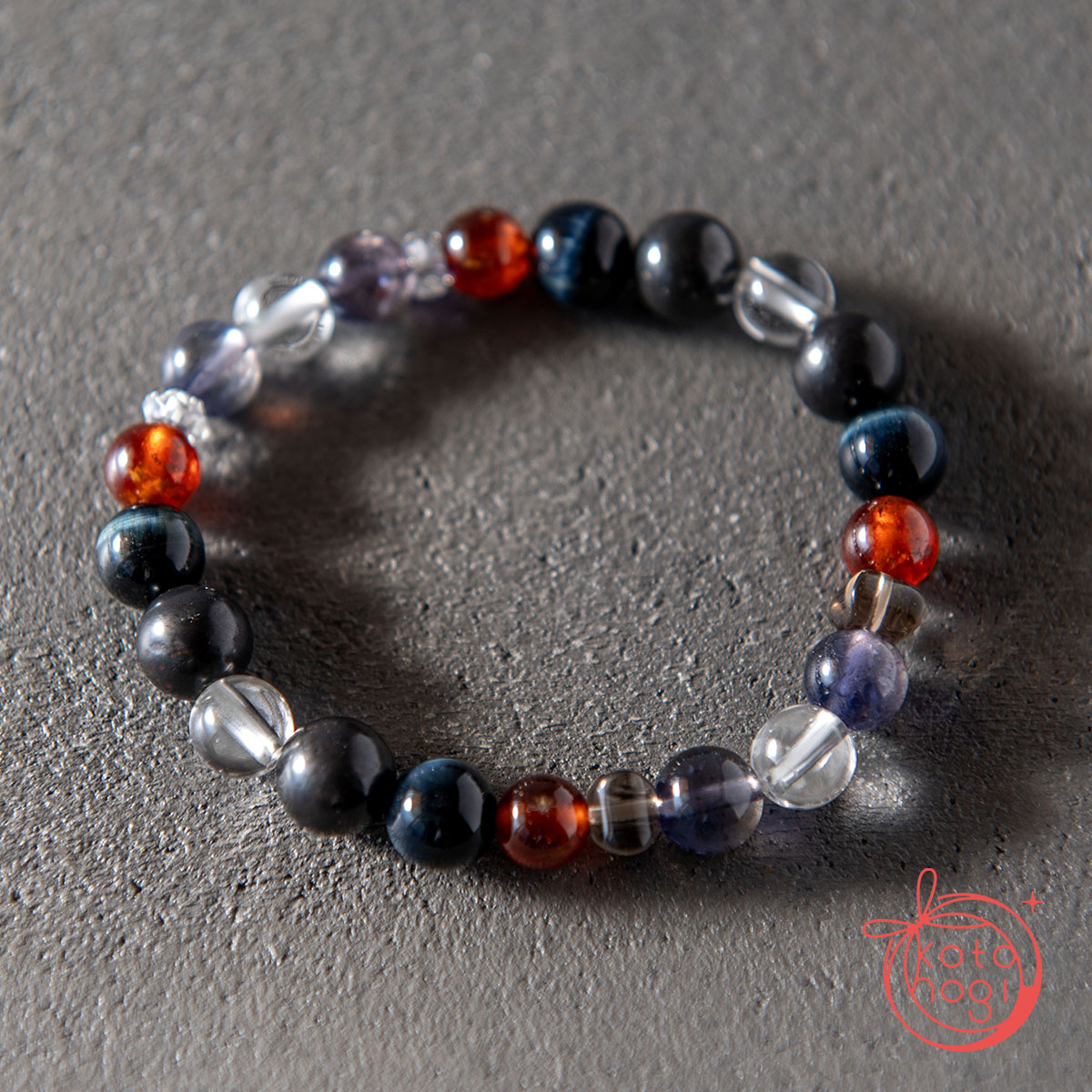 アイオライトサンストーン_お守りブレスレット