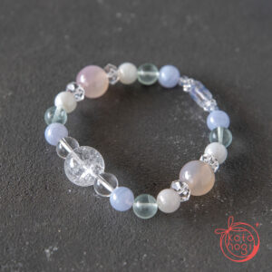 ブルーレースアゲート×フローライト_お守りブレスレット