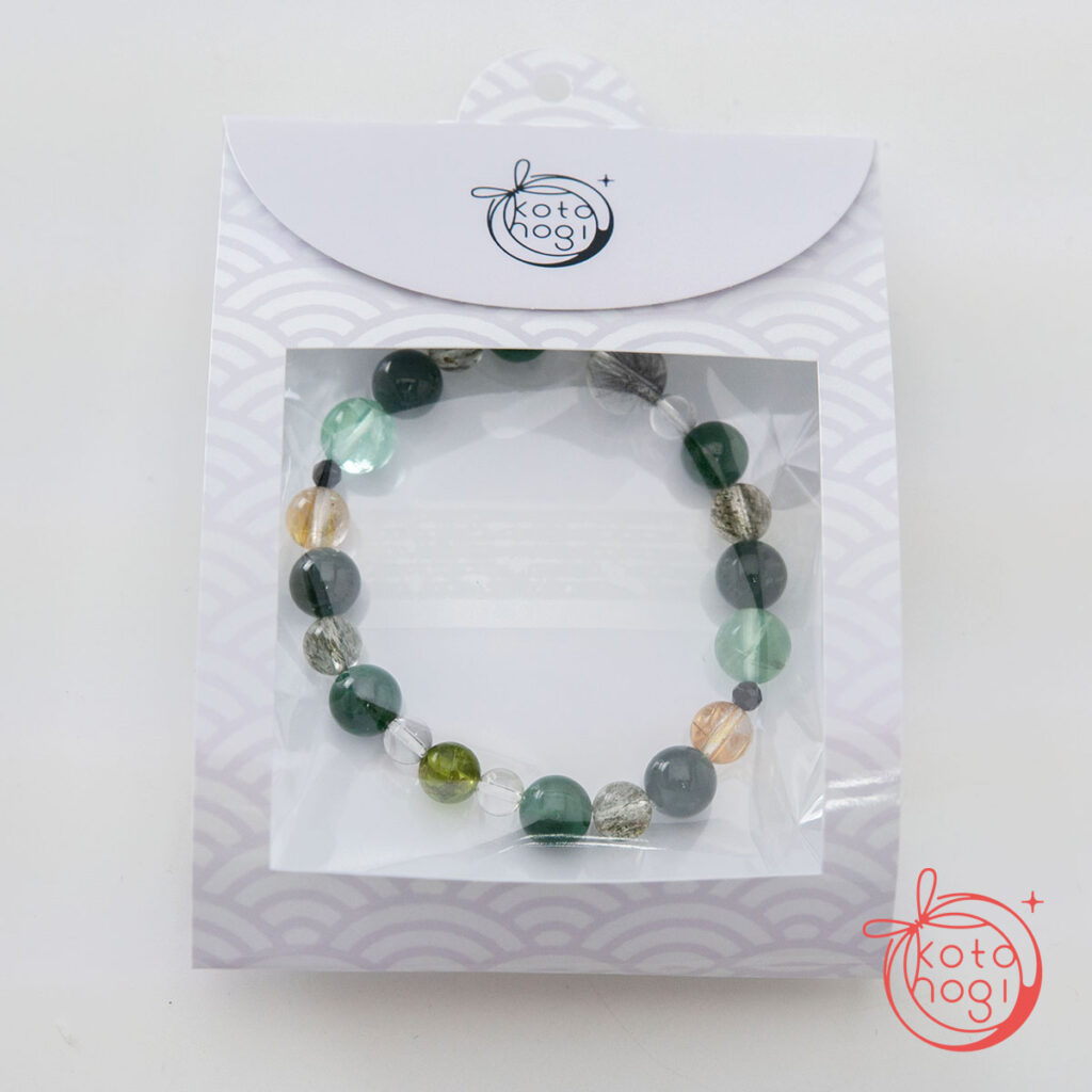 マラカイト×ブラックルチルクォーツ_お守りブレスレット