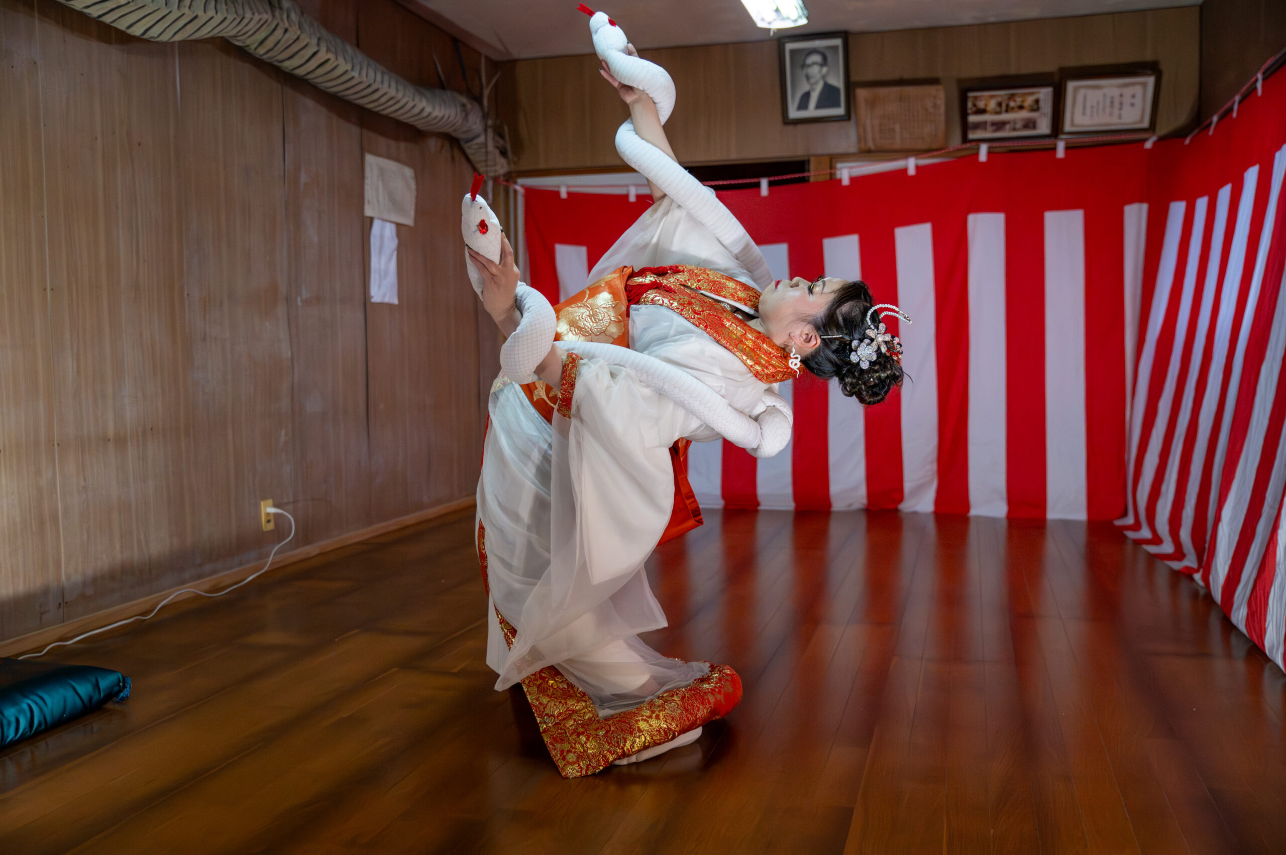 和歌山県海草郡紀美野町、蛇岩神社での蛇の舞奉納舞踊