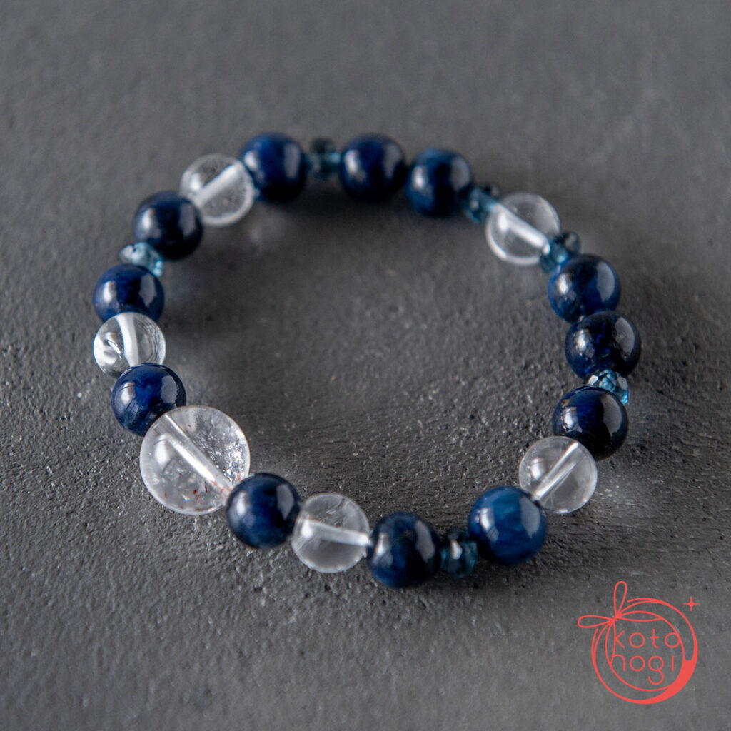 ブルースギライト_ガネーシュヒマール_ロンドンブルートパーズ_お守りブレスレット